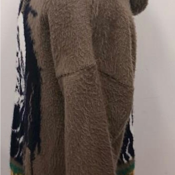 Alpaca Wool Bob Marley full zip hoodie. One Love. Rastafarian colors. - Picture 2 of 9